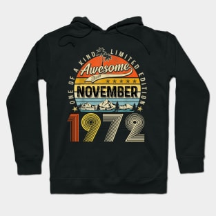 Awesome Since November 1972 Vintage 51st Birthday Hoodie